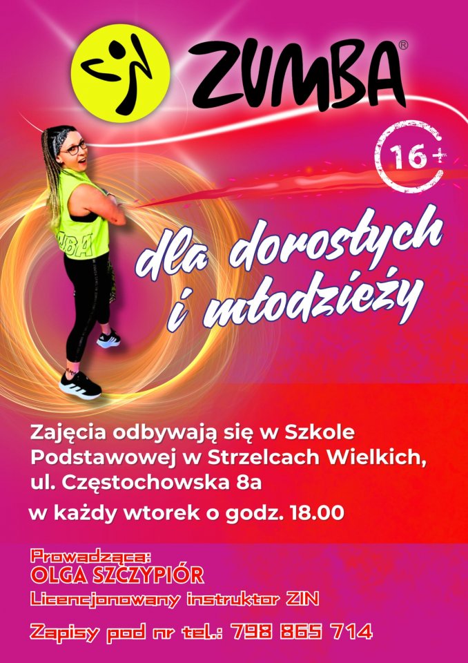 Zapraszamy wszystkich miłośników tańca i dobrej zabawy na zajęcia Zumby